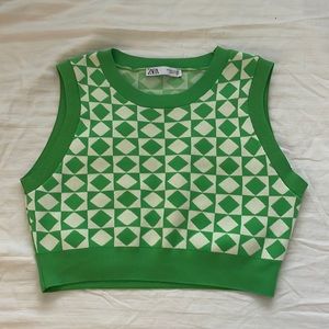 Green Zara sweater tank